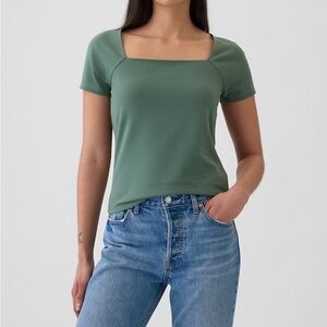 GAP Sage Green Square Neck Tee